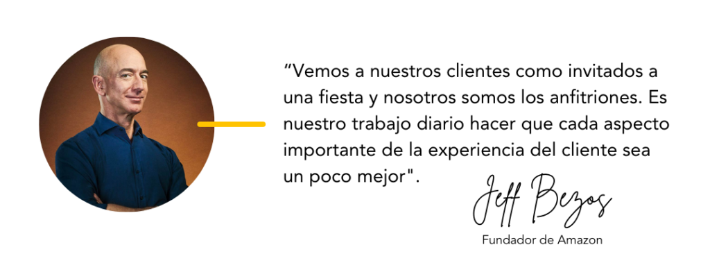 experiencia de cliente cita del fundador y director ejecutivo Jeff Bezos