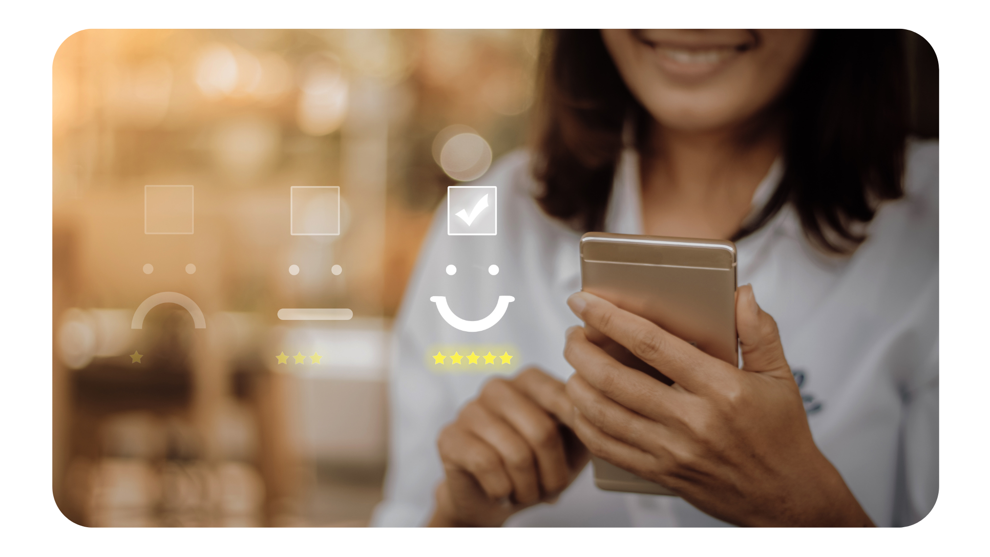 Respondiendo una encuesta de satisfacción del cliente