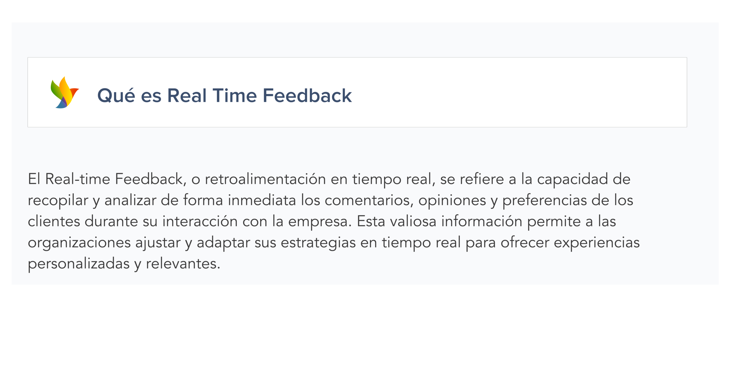Qué es real time feedback