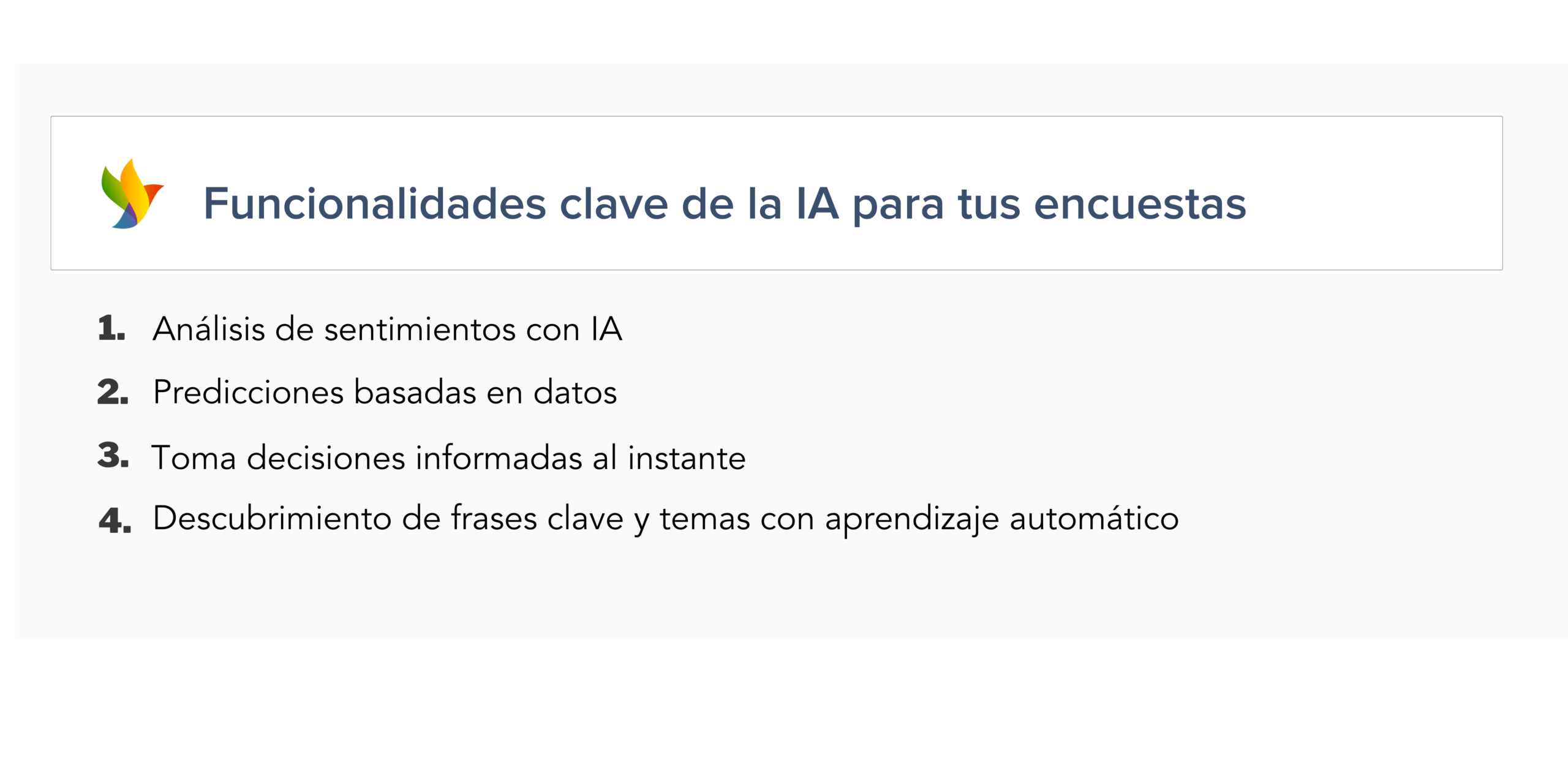 Funcionalidades de la IA para tus encuestas. 