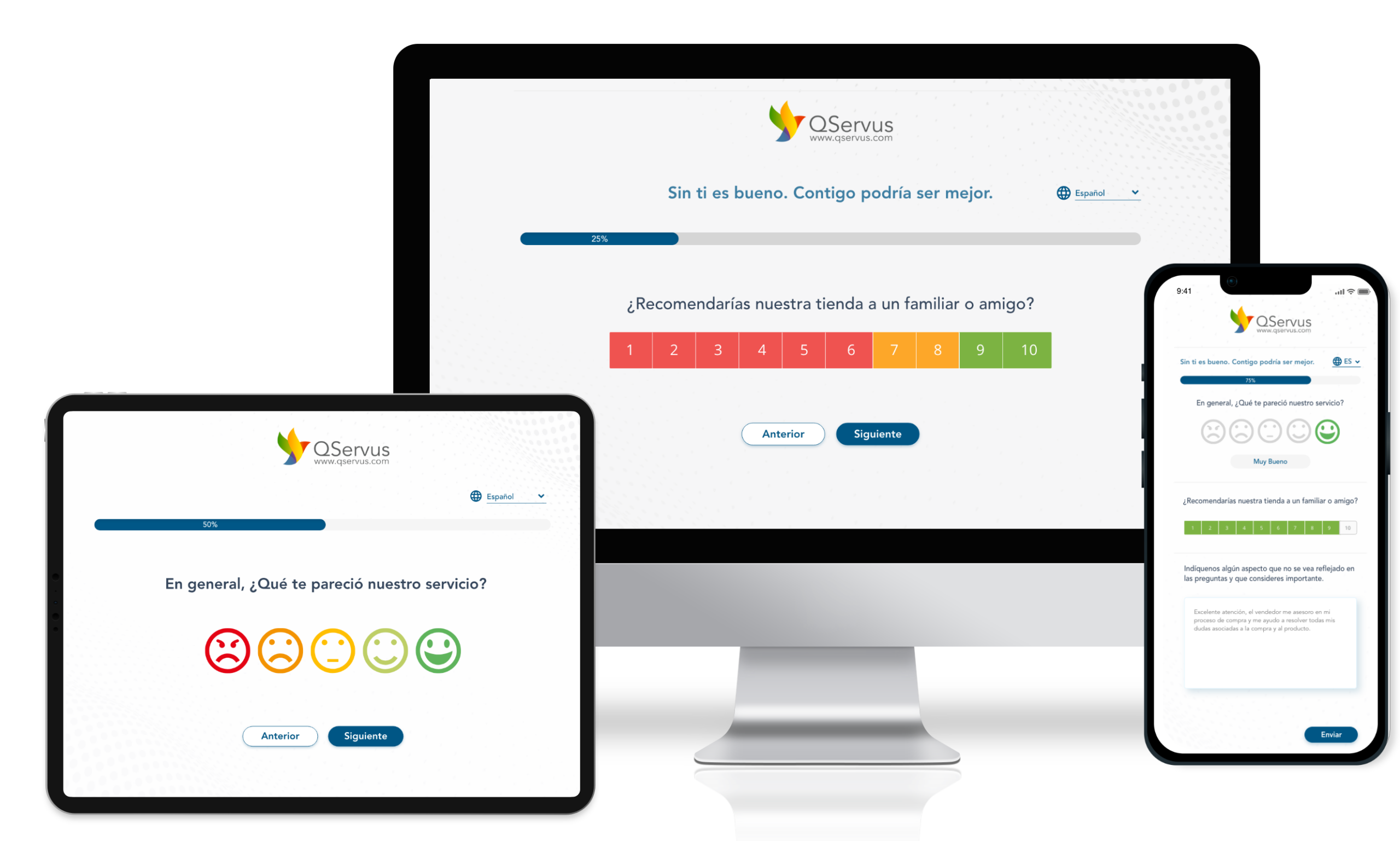 Encuestas para medir la satisfacción de clientes de QServus