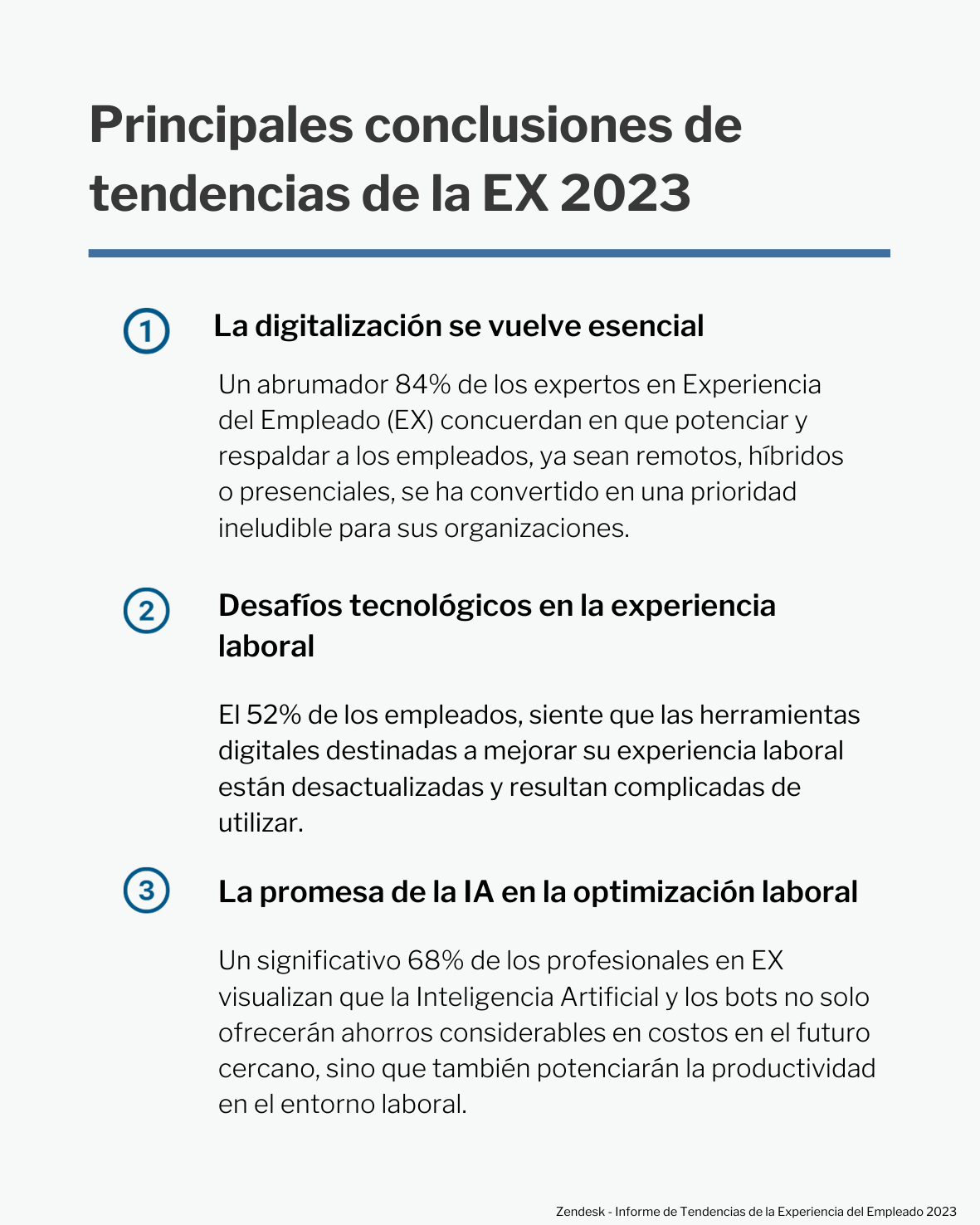 Principales conclusiones de tendencias de la EX 2023