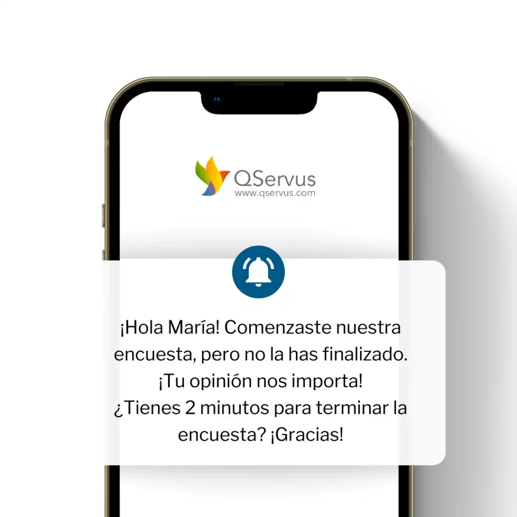 Notificación QServus - encuestas en línea para móviles