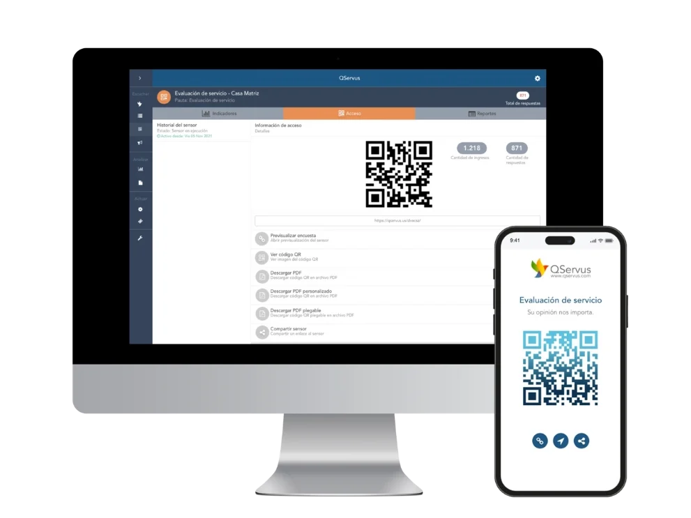Encuestas con código QR de QServus
