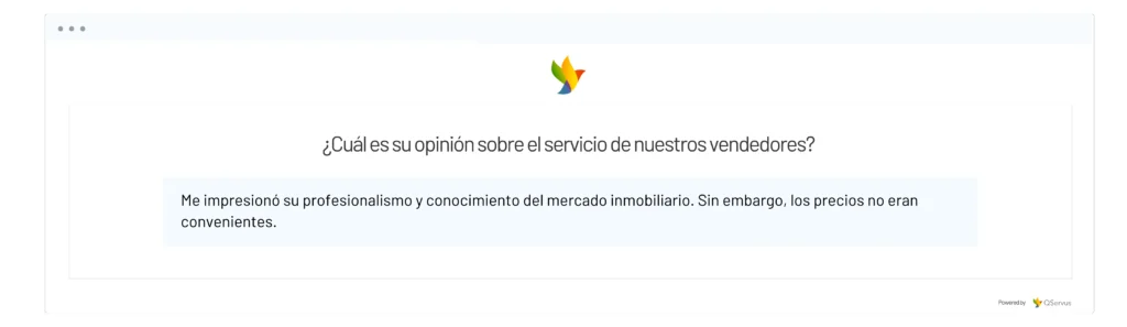 pregunta para analizar el feedback en el mercado inmobiliario