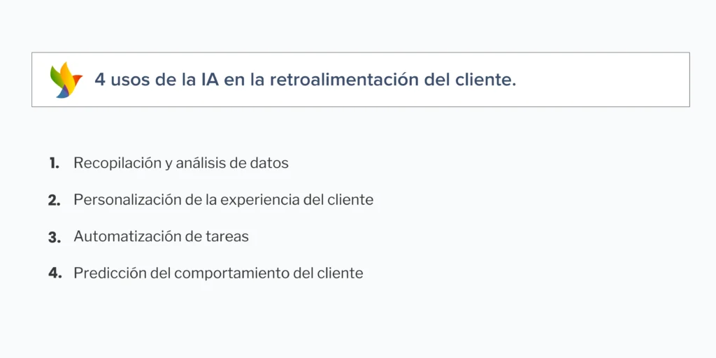 4 usos de la IA en la retroalimentación de cliente