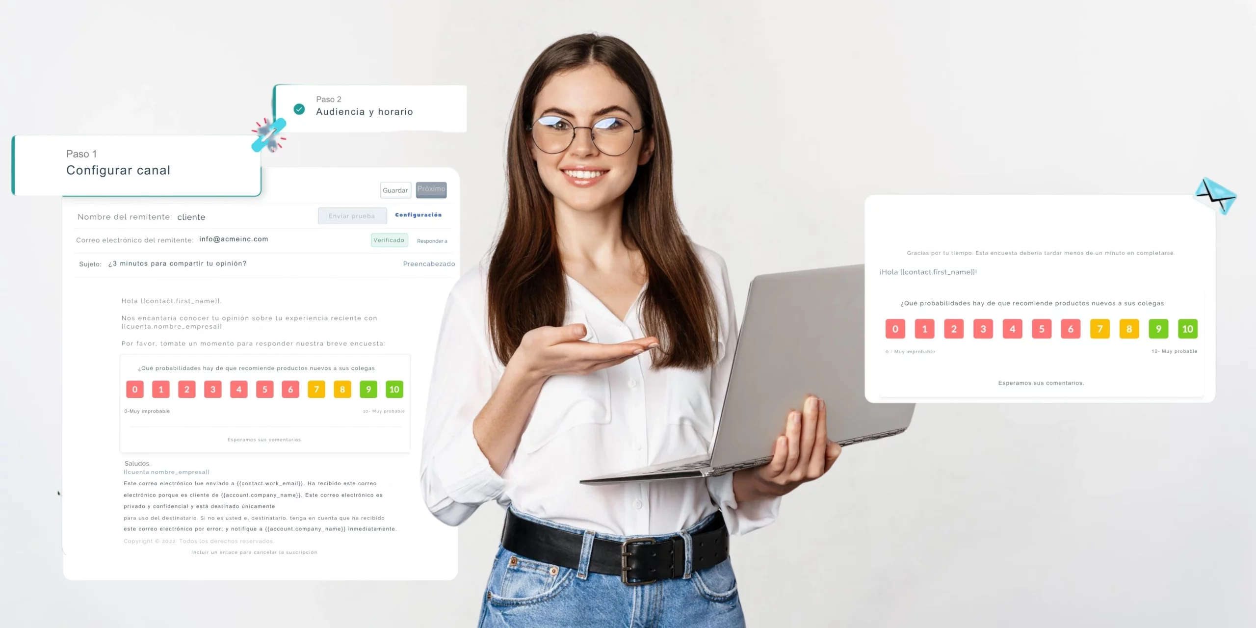 Optimiza la tasa de respuesta configurando canales y audiencia